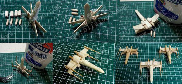 如何利用废木片废竹片DIY手作X-Wing星际战机