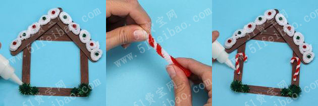 怎么使用雪糕棍DIY圣诞磁贴相框