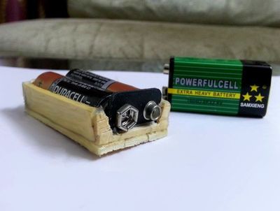 冰棍棒diy5伏干电池转接盒/电池仓做法