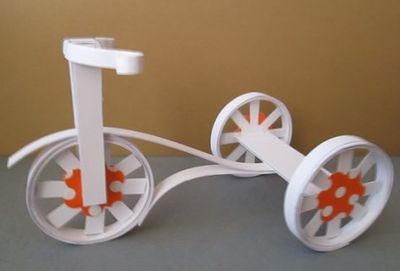 儿童手工课：纸芯制作手工三轮车