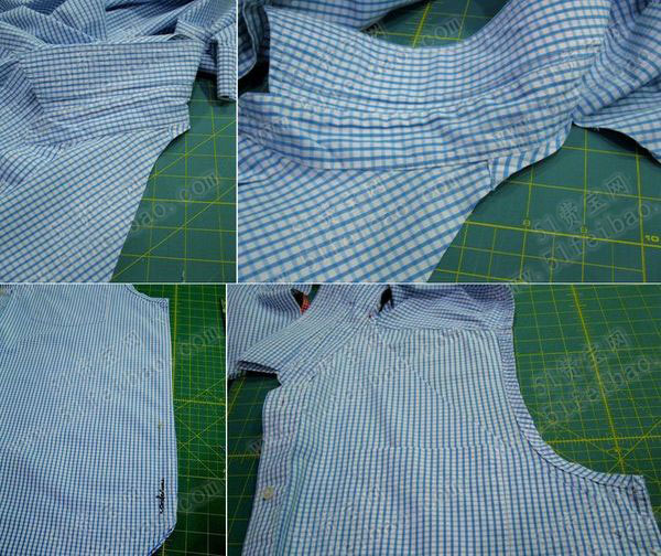 旧衬衫改造新潮大方的自制围裙教程