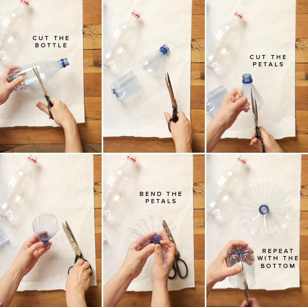 废物利用小制作之饮料瓶DIY缤纷塑胶花教程