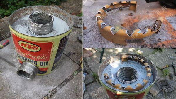 废弃油漆罐再生利用diy自制柴火炉