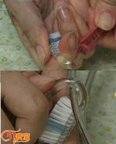 废品回收利用之旧牙刷制作使用漂亮的缤彩挂钩