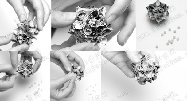 废纸回收小制作：DIY漂亮纸艺花球