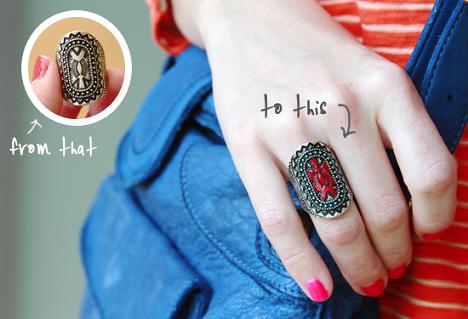 DIY利用指甲油改造个性戒指