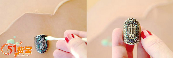 DIY利用指甲油改造个性戒指