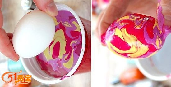 过期指甲油做炫彩花纹鸡蛋摆件