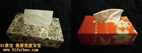 闲置酒盒diy改造的漂亮纸巾盒