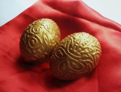 鸡蛋壳手工制作做黄金鸡蛋饰品