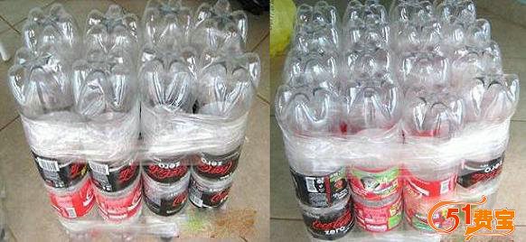 利用可乐罐等饮料瓶做一张结实矮凳