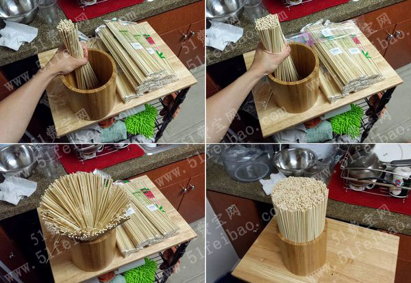 废竹签竹筷二次利用diy刀架收纳盒