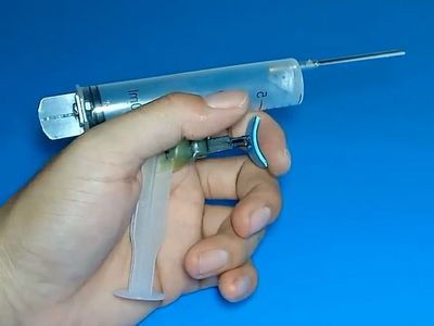 diy极客手工针筒玩具气枪