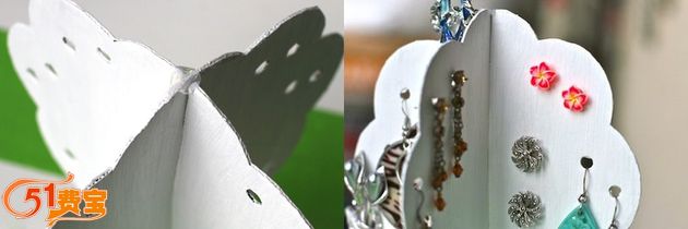 手工DIY纸板耳环收纳树教程