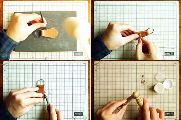 如何用废皮做一个简单的钥匙圈挂饰 
