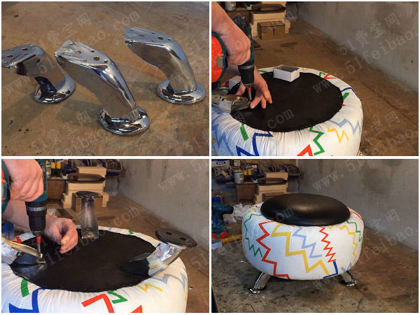 使用废轮胎制造一把舒适沙发软凳