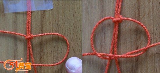 利用旧毛线编织红绳木珠头小人挂饰