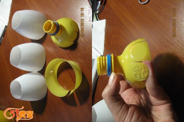 利用塑料瓶罐变废为宝做水莲花教程