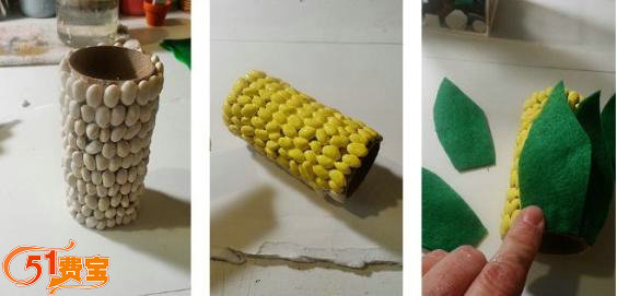 松子壳废物利用DIY小清新玉米笔筒