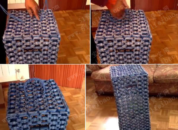 手工diy教你用旧杂志编织脏衣服收纳箱