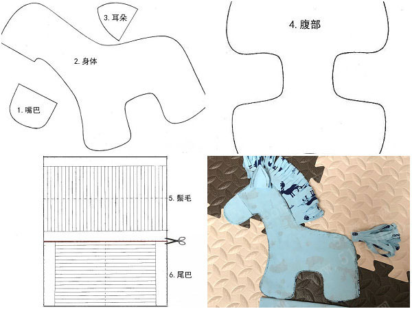 手工布艺,废布diy可爱的布艺小马 - 废旧物品手工制作 - 51费宝网