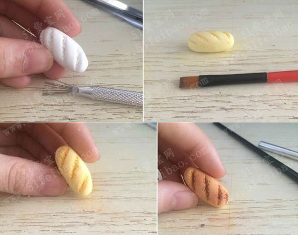 逼真的软陶出炉烤面包作品做法