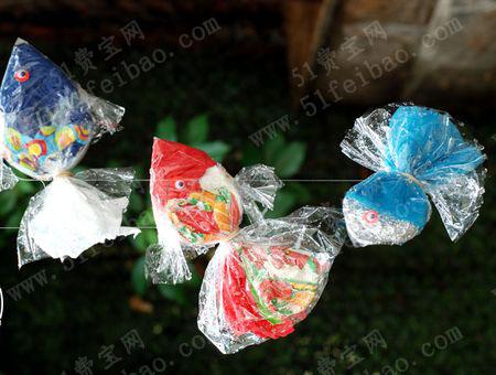 废塑料袋回收利用diy儿童手工热带鱼