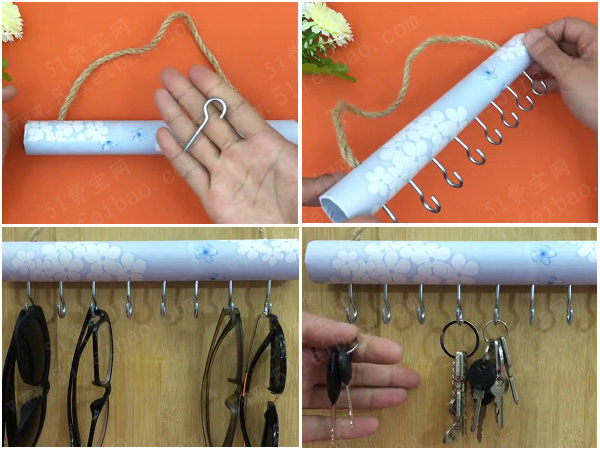 抽纸筒diy百物挂钩制作教学