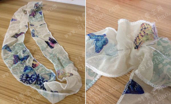 旧裙子废旧花边变百变花朵装饰品 - 废物利用手工diy小制作 - 51费宝
