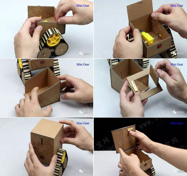 瓦楞纸手工制作,diy电动机器人瓦力储币盒 - 废旧物品手工制作 - 51费