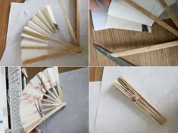 迷你国风系复古小摺扇做法 - 废物利用手工diy小制作 - 51费宝网(繁体