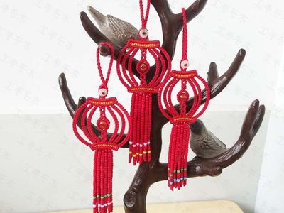 过年手工装饰diy,做一款应景编绳红灯笼挂饰