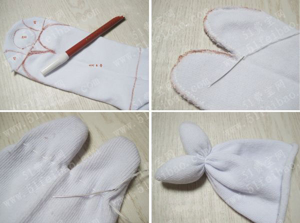 用袜子diy可爱的娃娃bunny兔酱 - 废物利用手工diy小制作 - 51费宝网