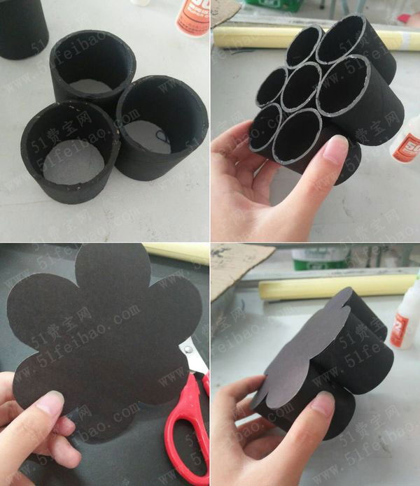 卫生纸卷筒diy美美哒首饰盒