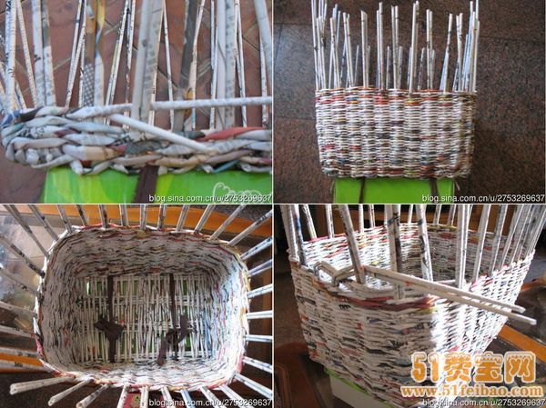 废旧报纸做纸编收纳筐详情做法教程