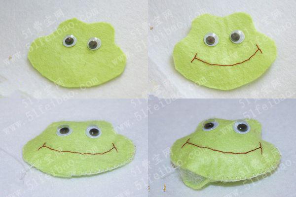 用不织布做小青蛙布偶玩具教程