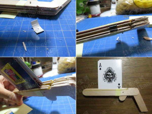 自制双发扑克牌飞镖发射器