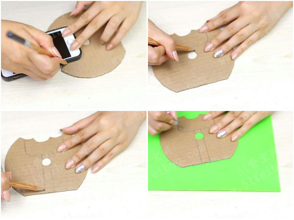 硬纸板diy甜甜圈手机底座支架