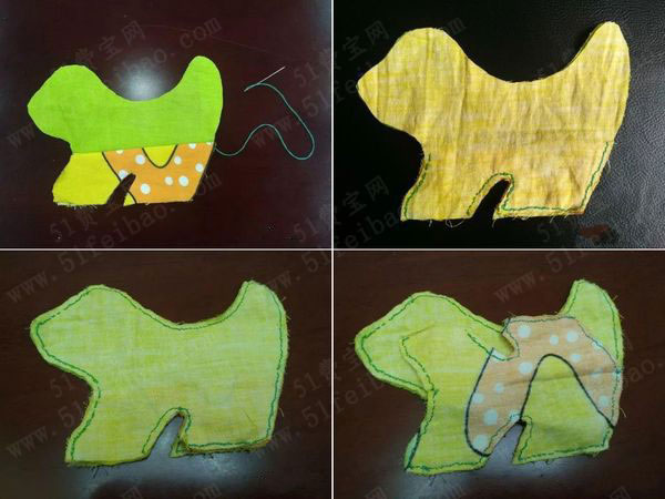 旧床单布料diy布艺小狗 - 废物利用手工diy小制作 - 51费宝网(繁体版)