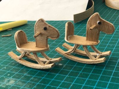 纸藤手工编织,diy迷你小木马手工制作教学