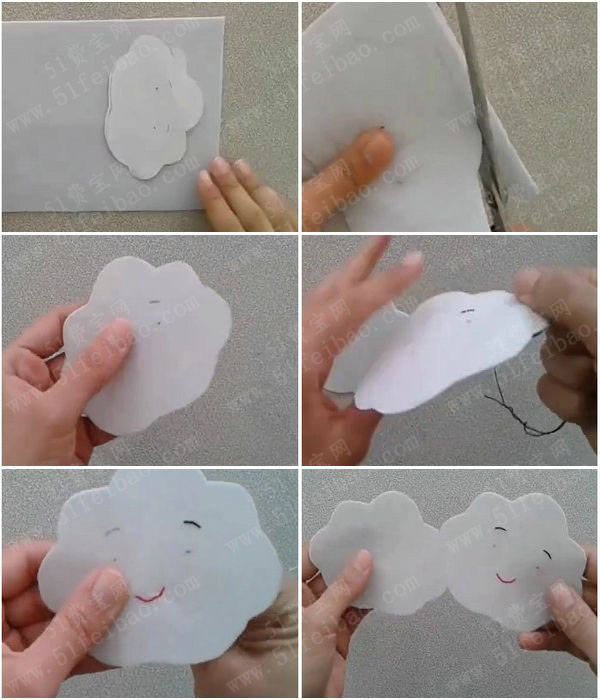 布艺diy云朵宝宝挂件