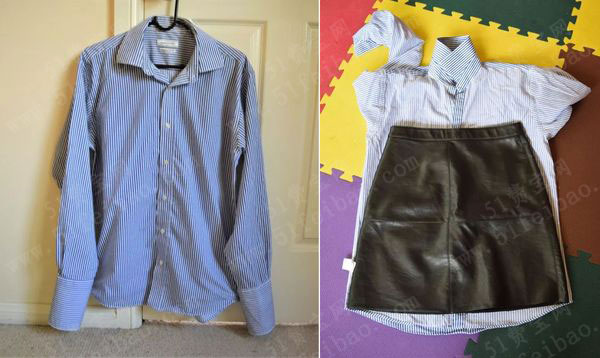 旧衬衣制作改造女装长裙详细教程