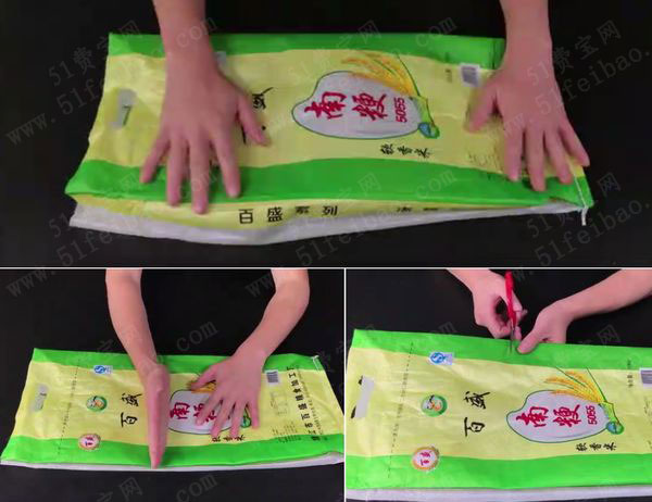巧用米袋子做diy买菜袋子