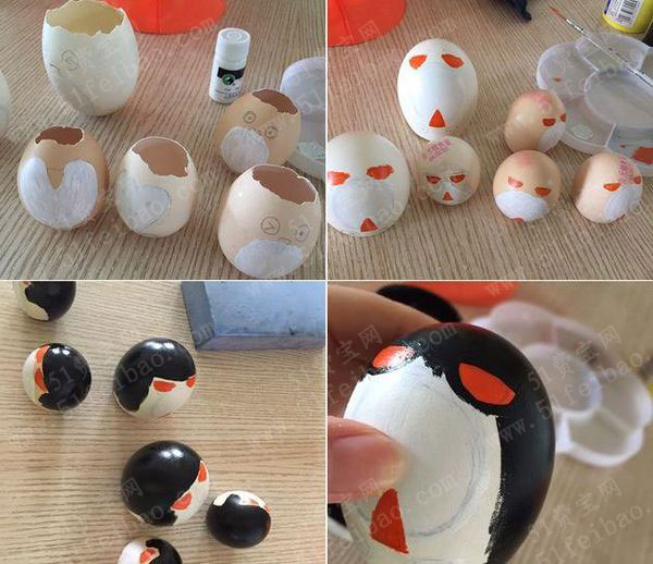diy小企鹅不倒翁|怎样用蛋壳制作不倒翁玩具 - 废物利用手工diy小制作