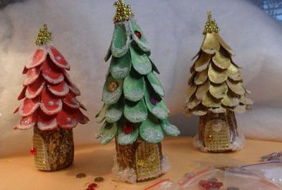 diy圣诞树教程|蛋托纸筒手工制作圣诞树