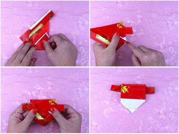 用旧红包袋diy摺纸萌萌哒财神爷