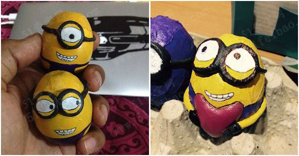 制作手绘蛋壳小黄人diy教学