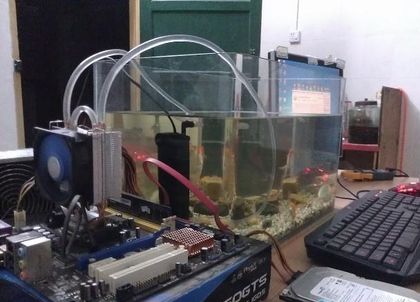 如何利用废电脑主板零件做鱼缸过滤系统