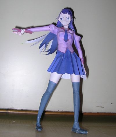 手工制作动漫化物語中美少女战士Hitagi的3D立体人偶