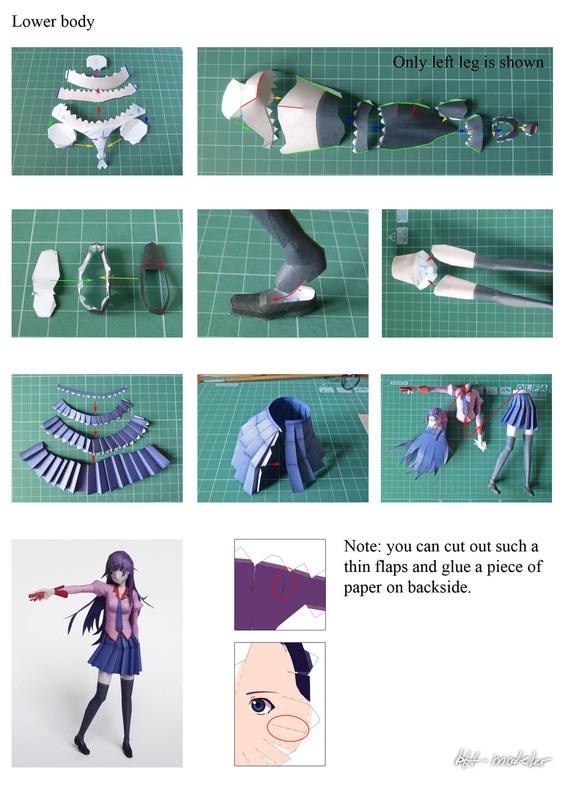 手工制作动漫化物語中美少女战士Hitagi的3D立体人偶